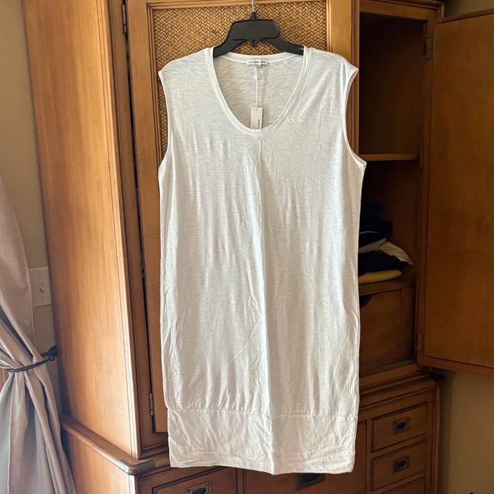 James Perse White Sleeveless Tee Dress
